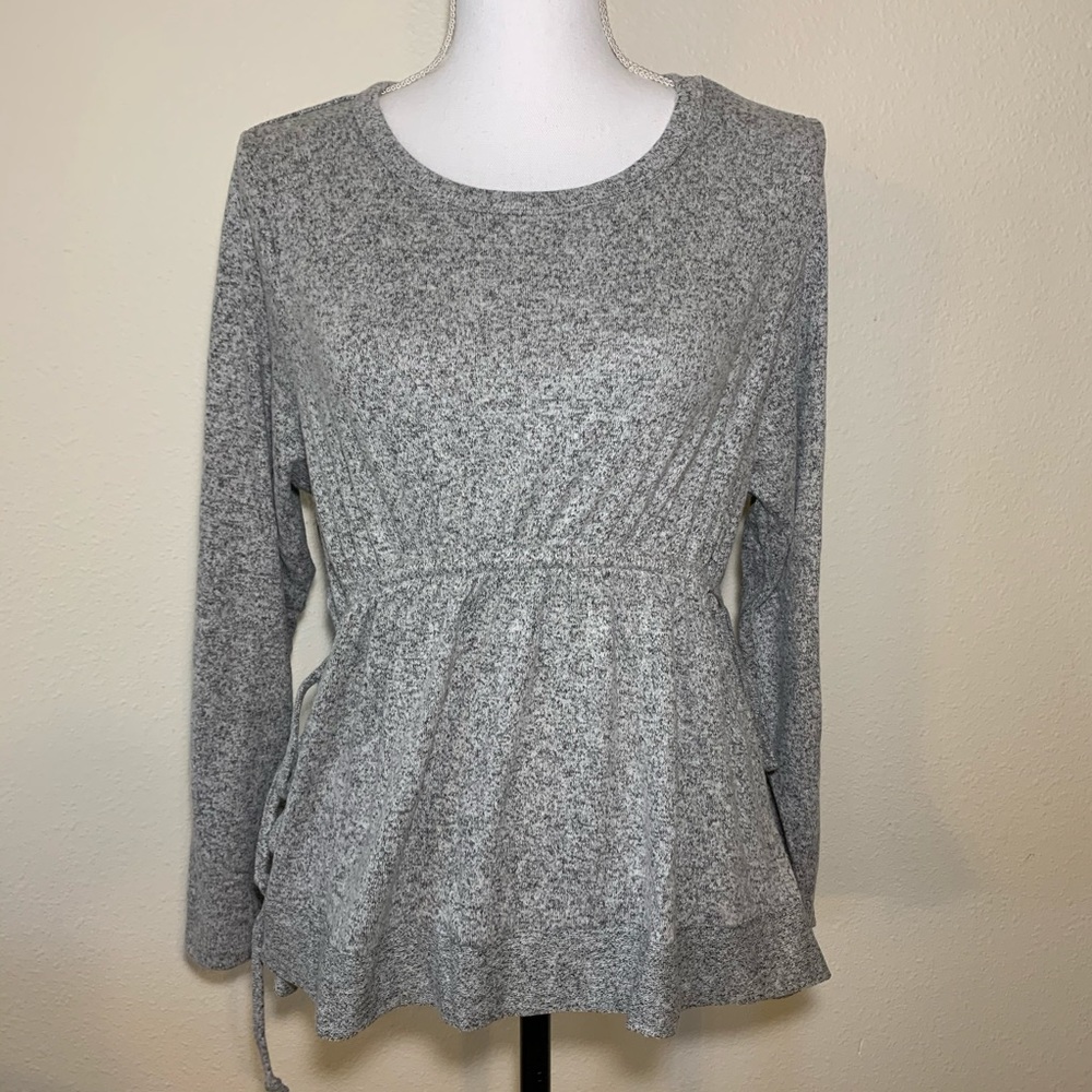 Caslon peplum cinched waist super soft sweater